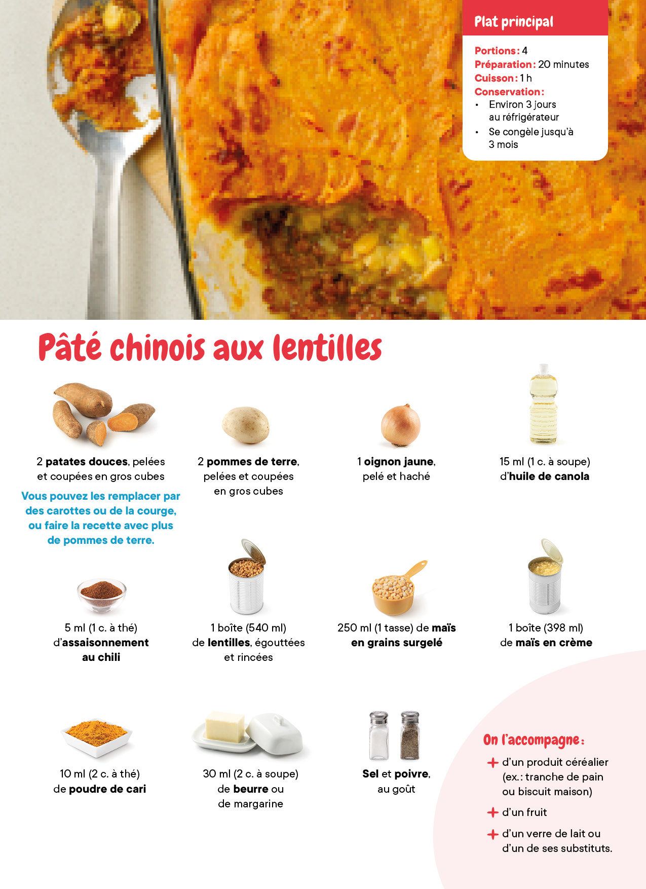Pate Chinois Aux Lentilles
