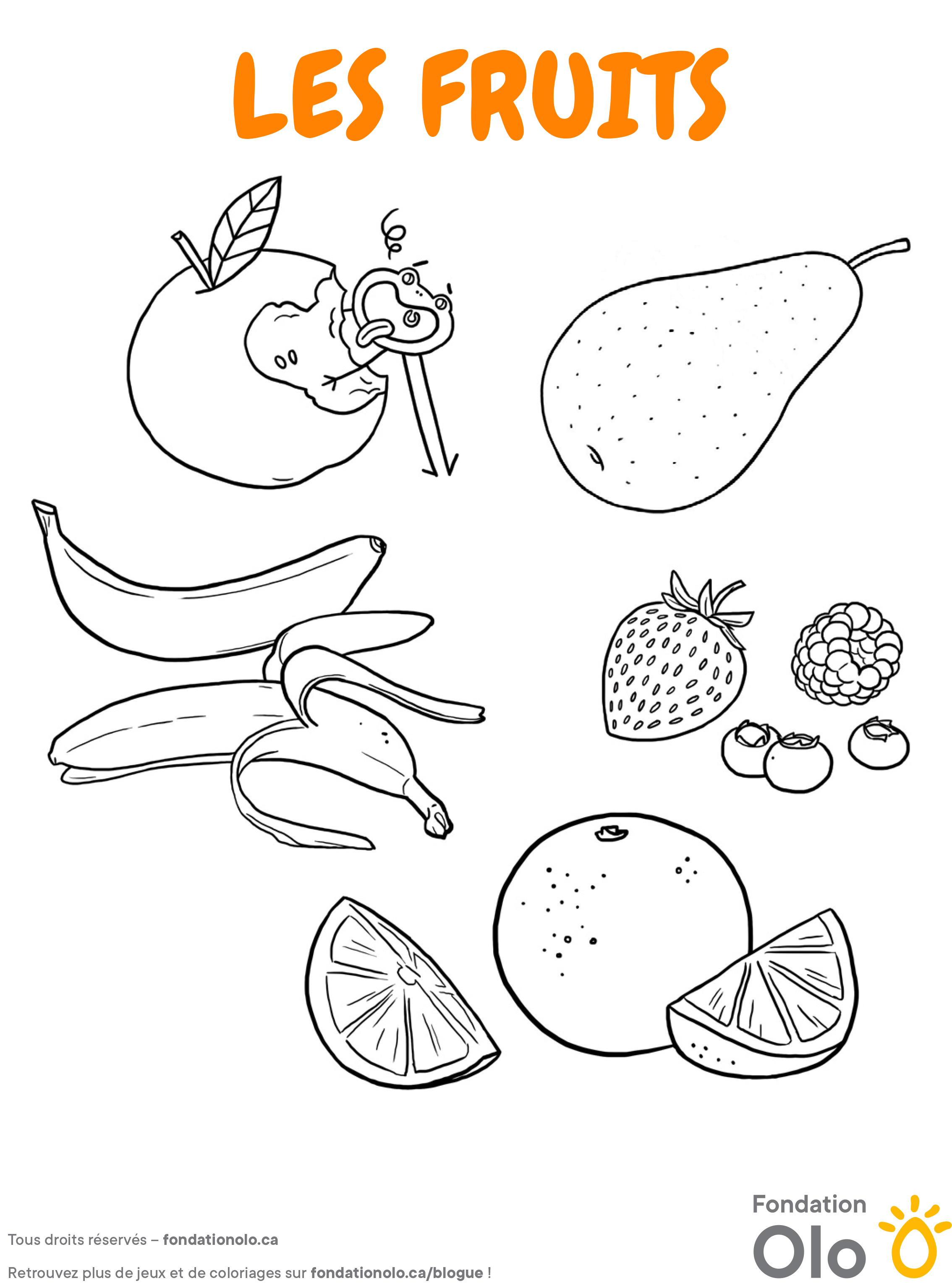 Fondation Olo Coloriage Fruits 2019