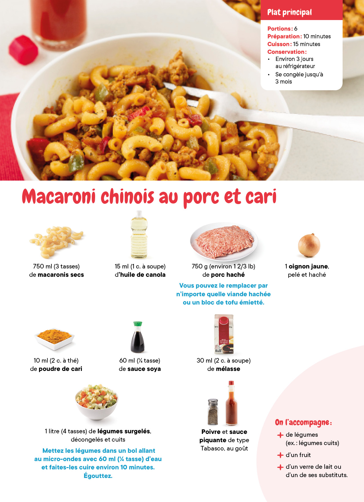 Macaroni Chinois Porc Et Cari