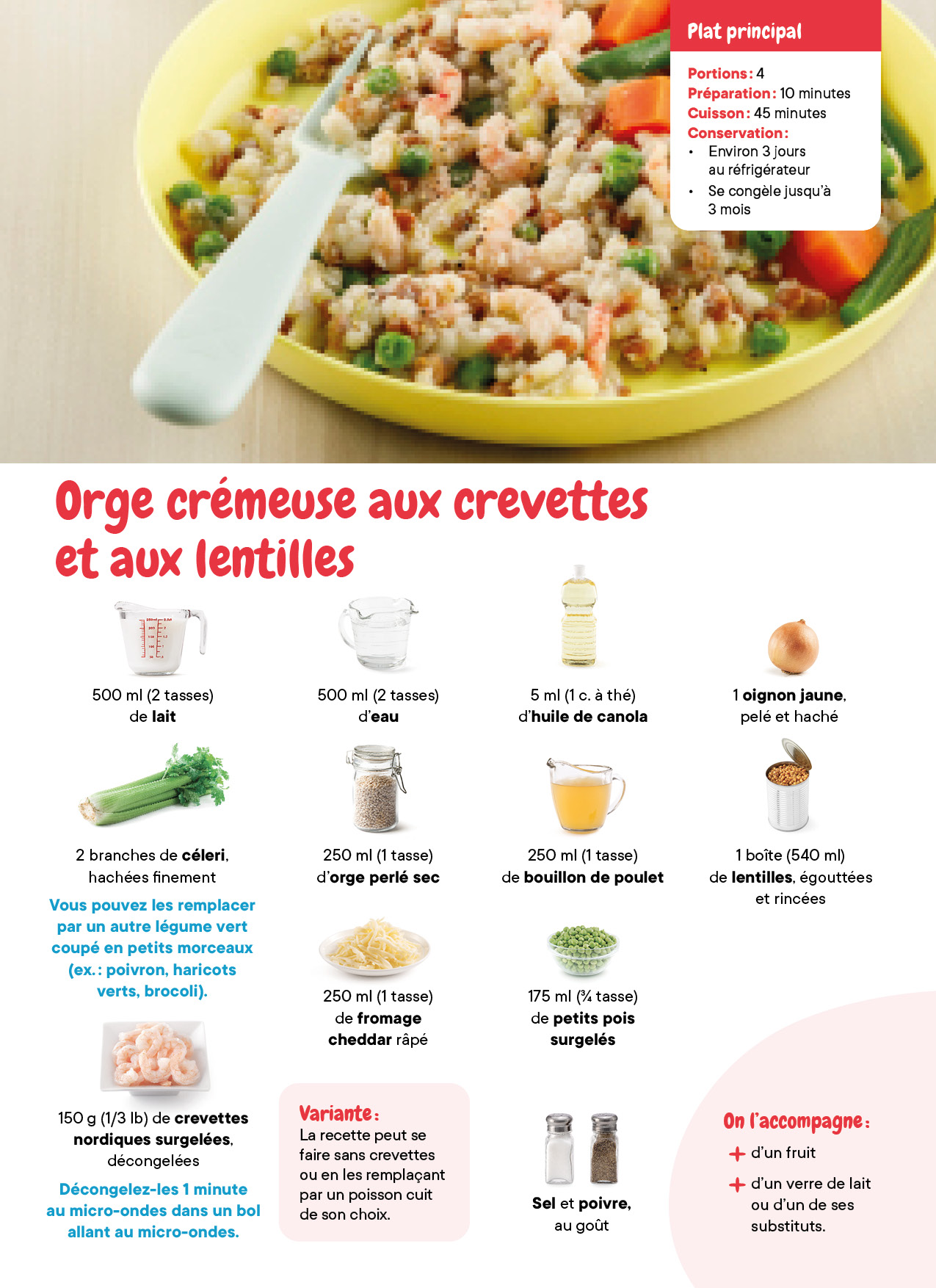 Orge Cremeuse Aux Cervette Et Lentilles